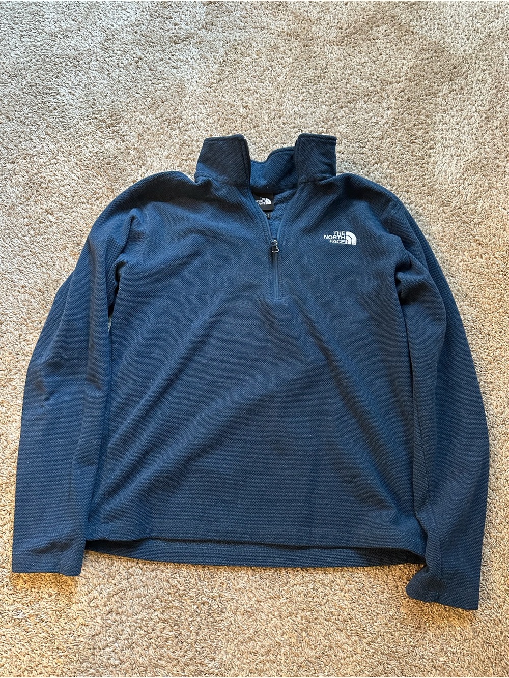 The North Face Dark Blue Fleece with White Embroidered Logo